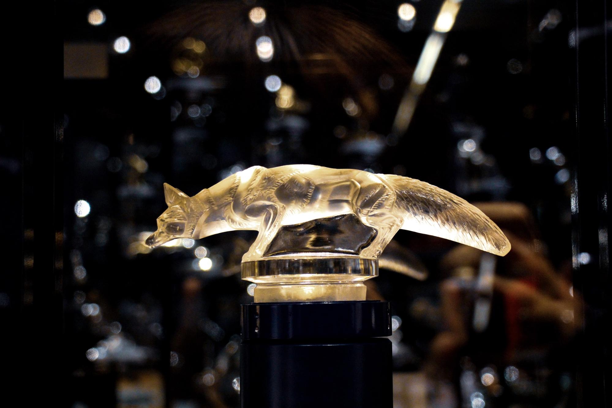 Glass car mascot made by Rene Lalique