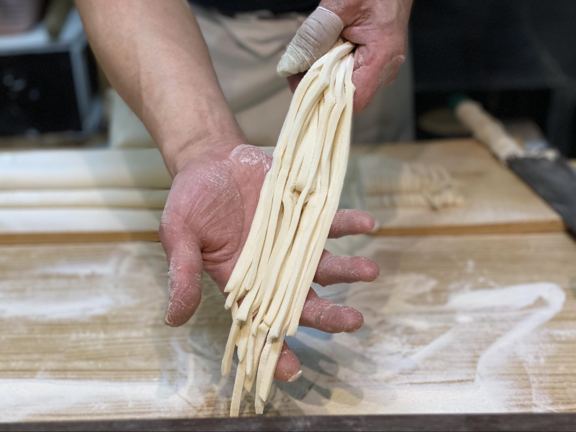 handmade udon noodles