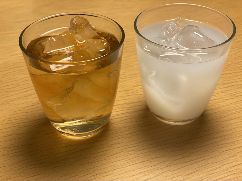 （左）午後の紅茶 無糖×チャミスル マスカット、（右）カルピス×チャミスル ストロベリー